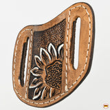 Hilason Leather Angled Knife Scabbard Sheath Cover Floral Tooled