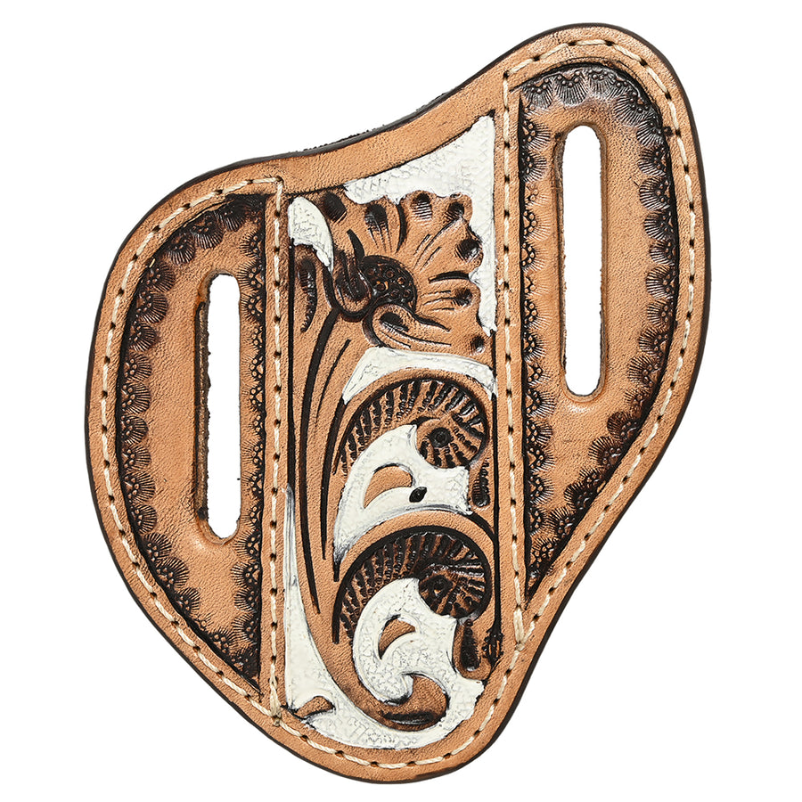 Large Hilason Western Floral Stylish Design Geniune Leather Knife Holder - Uhorse