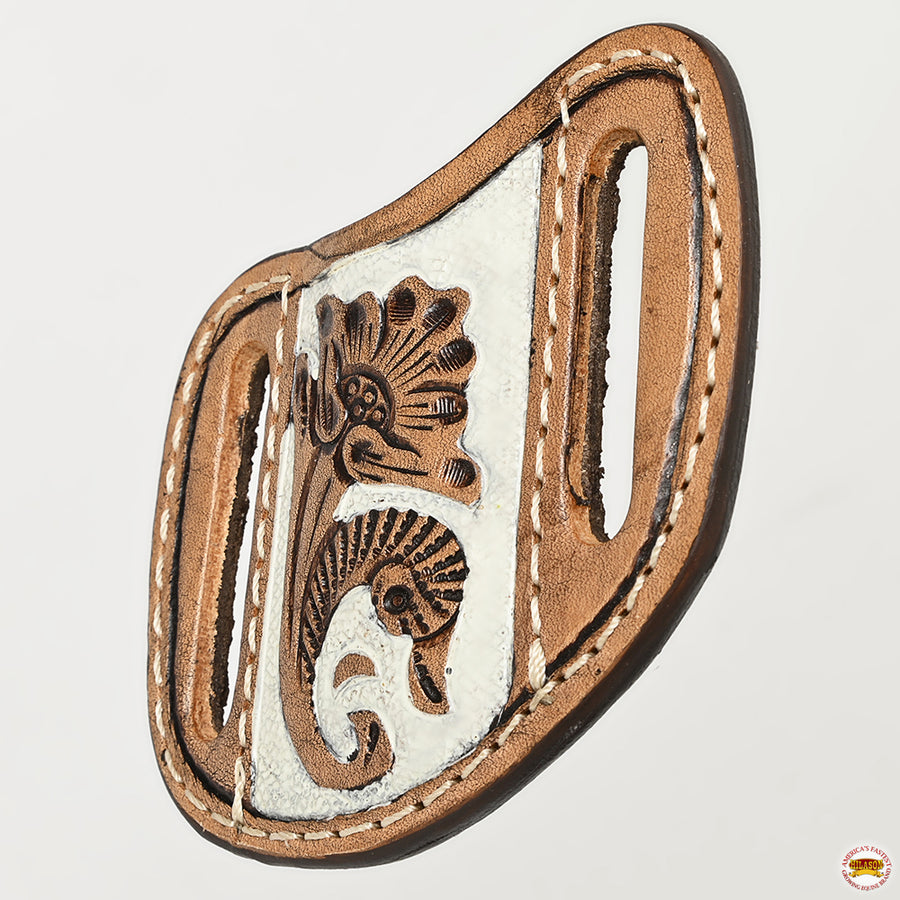 Hilason Leather Angled Knife Scabbard Sheath Cover Floral Tooled