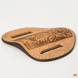 Hilason Leather Angled Knife Scabbard Sheath Cover Floral Tooled