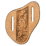 Hilason Leather Angled Knife Scabbard Sheath Cover Floral Tooled