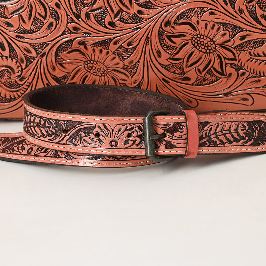 American Darling Hand Tooled Leather Tote Bag Western Floral Carved Purse