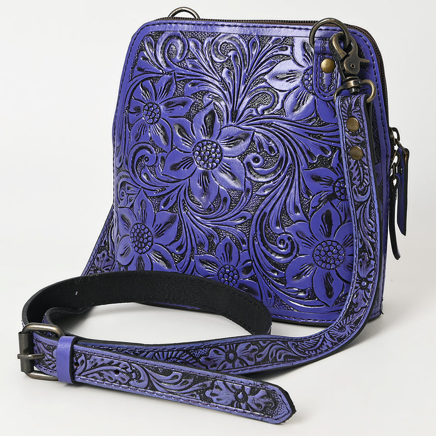 American Darling Hand Tooled Floral Leather Crossbody Bag - Uhorse