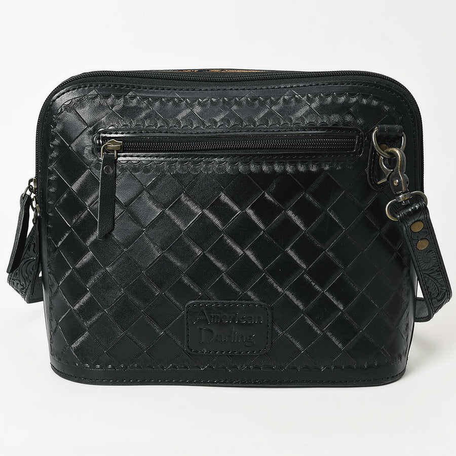 American Darling Western Crossbody Bag for Women Hand Tooled Floral Leather Purse with Adjustable Strap