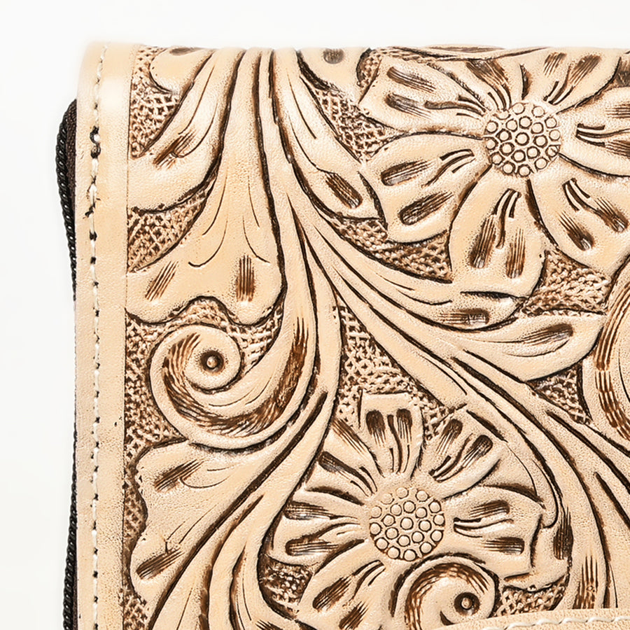 American Darling Clutch Hand Tooled Genuine Leather Western Women Bag Handbag Purse Tan | Purses for Cute