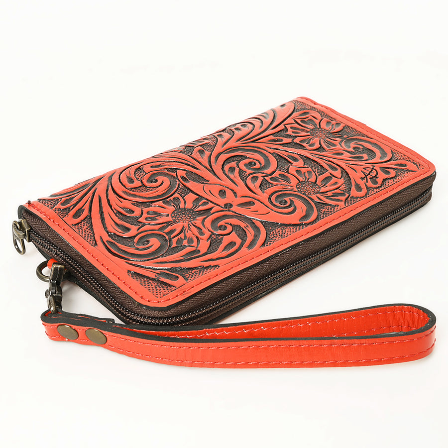American Darling Clutch Hand Tooled Genuine Leather Western Women Bag Handbag Purse Tan | Purses for Cute