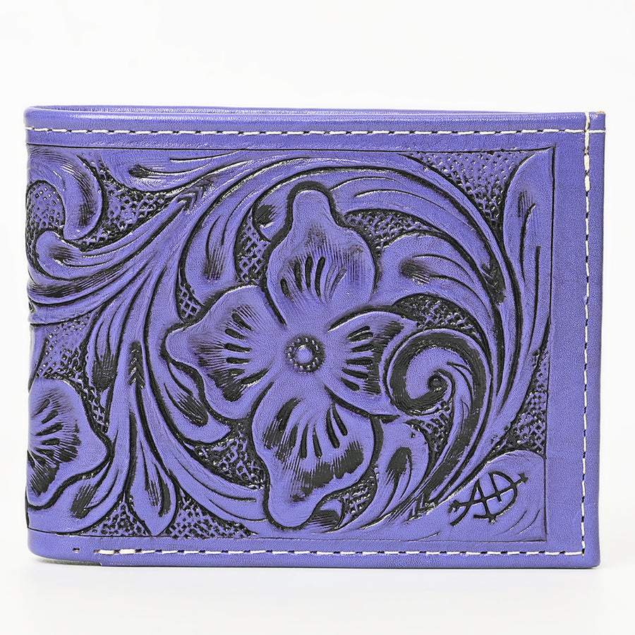American Darling Western Bifold Wallet Handcrafted from Tooled Genuine Leather | Floral Carved Design with Multiple Card Slots