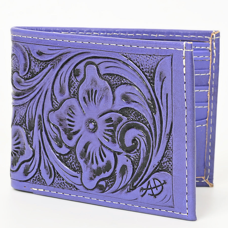 American Darling Hand Tooled Leather Bifold Wallet | Floral Carved Purse - Uhorse