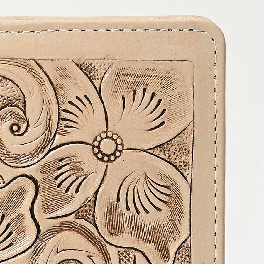 American Darling Hand-Tooled Genuine Leather Wallet Handbag – Floral Carved Western Women’s Wallet with Card Slots & Bill Compartments