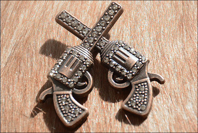 HILASON Western Screw Back Concho Crystal Bling Cross Pistol Saddle | Bridle Conchos Belt Slotted