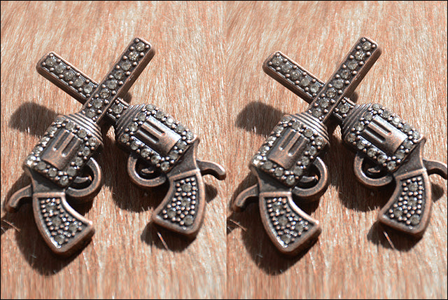 HILASON Western Screw Back Concho Crystal Bling Cross Pistol Saddle | Bridle Conchos Belt Slotted