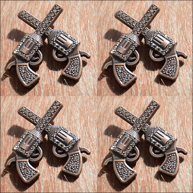 HILASON Western Screw Back Concho Crystal Bling Cross Pistol Saddle | Bridle Conchos Belt Slotted