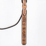 Bar H Equine Western Horse Genuine Leather Floral Carved Tack Set Tan
