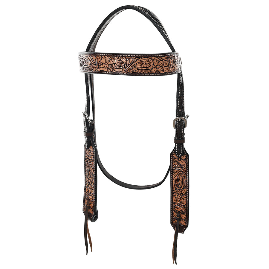 BAR H EQUINE Western Horse Headstall Tack Genuine American Leather - Uhorse
