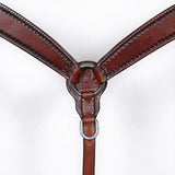 Bar H Equine Western Leather Headstall & Breast Collar Dark Brown
