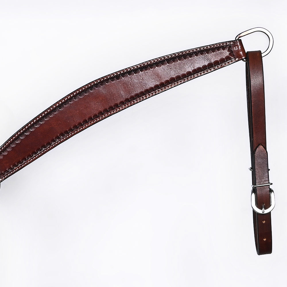 Bar H Equine Western Leather Headstall & Breast Collar Dark Brown