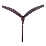 Bar H Equine Western Leather Headstall & Breast Collar Basket Weave Dark Brown
