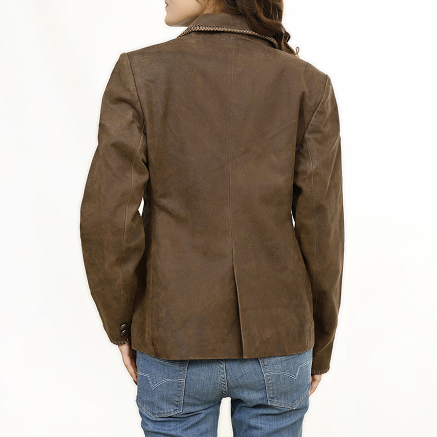American Darling Genuine Vintage Leather Women Shirt Blazer Jacket Dress Ladies Girl