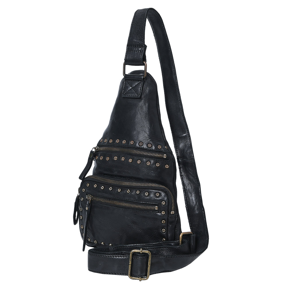 Spaghetti Western Swc191Cg Sling Vintage Handmade Drum Dyed Genuine European Cowhide Leather Women Bag Western Handbag Purse