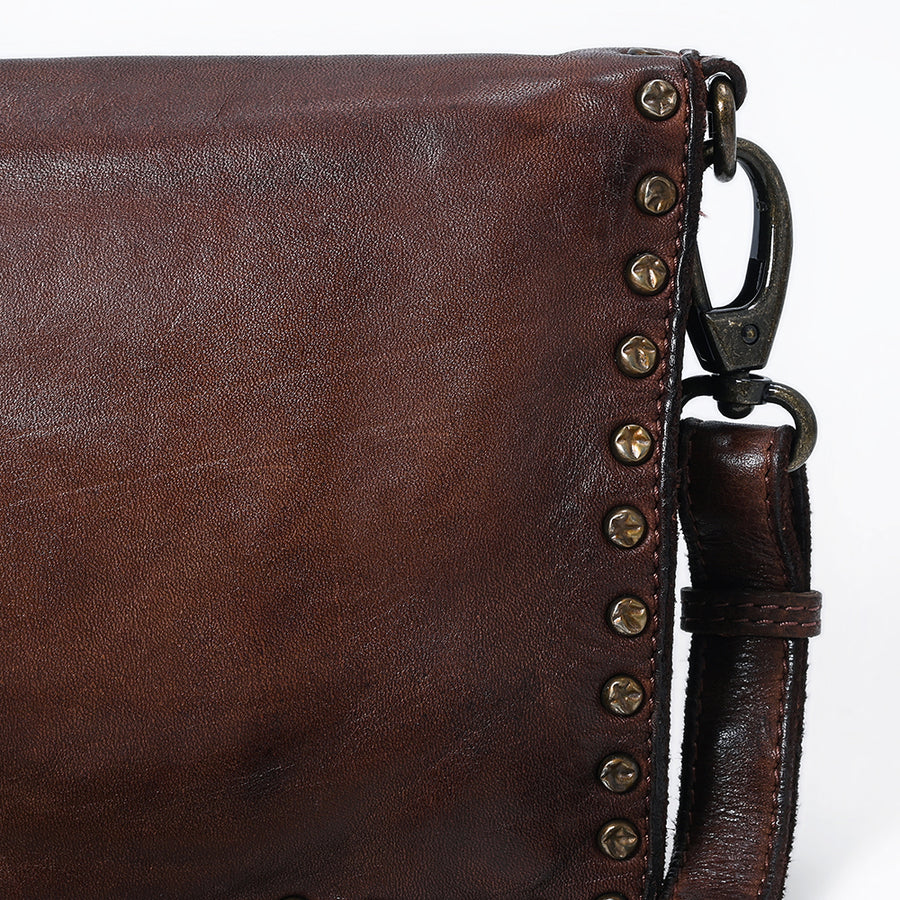 Spaghetti Western Swc193Brn Organiser Vintage Handmade Drum Dyed Genuine European Cowhide Leather Women Bag Western Handbag Purse