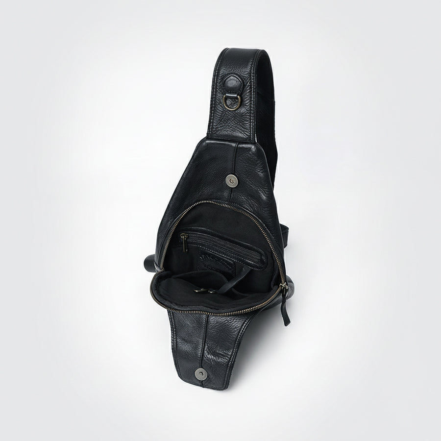 Spaghetti Western Swc202Blk Sling Vintage Handmade Drum Dyed Genuine European Cowhide Leather Women Bag Western Handbag Purse