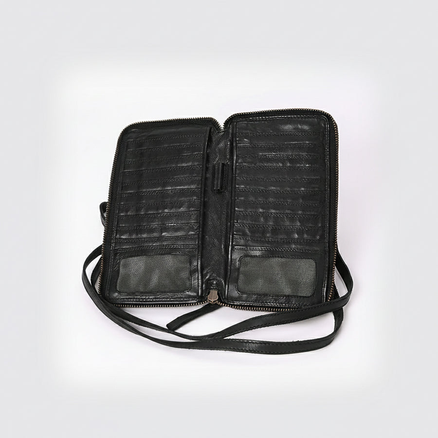 Spaghetti Western Swc213Blk Sling Vintage Handmade Drum Dyed Genuine European Cowhide Leather Women Bag Western Handbag Purse