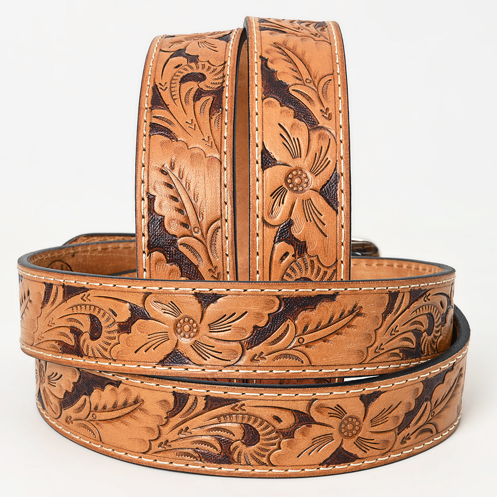 BAR H EQUINE Western Genuine Leather Men And Women Belt Floral