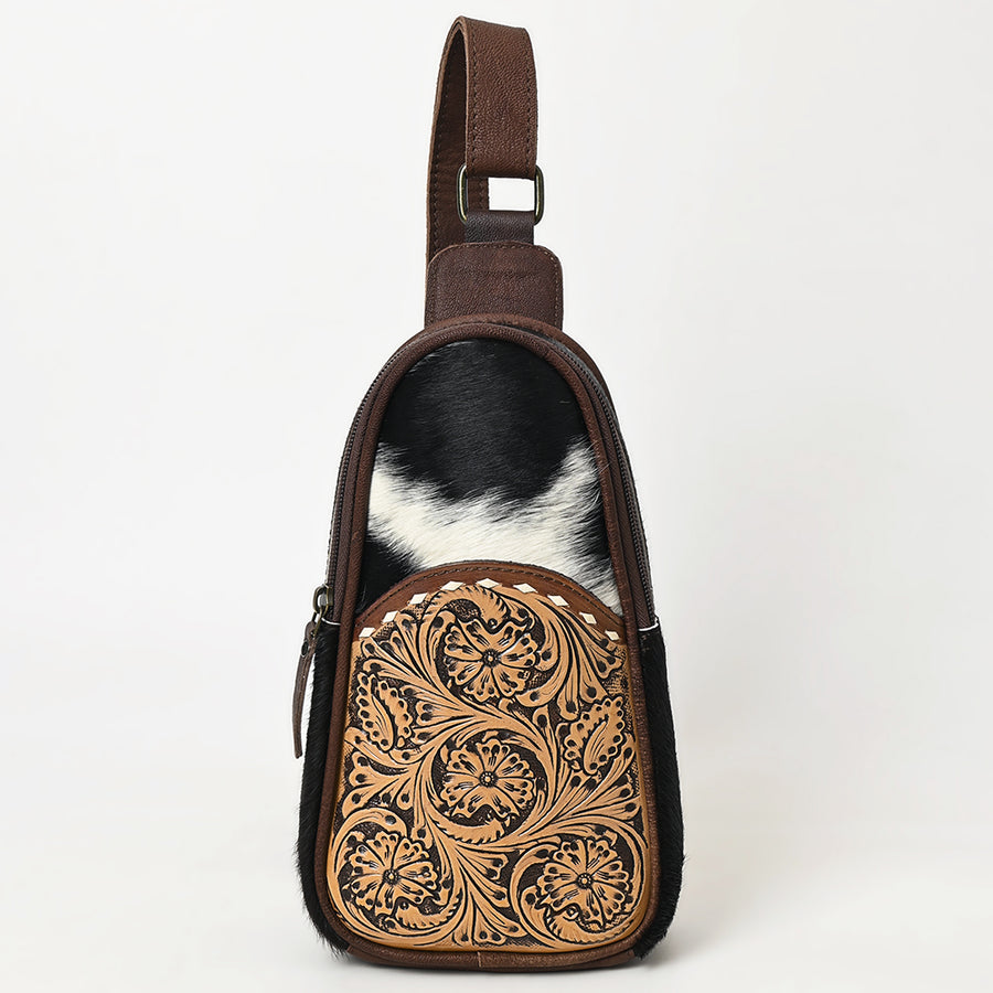 Ohlay Bags OHG187 Sling Hand Tooled Hair-On Genuine Leather Women Bag Western Handbag Purse