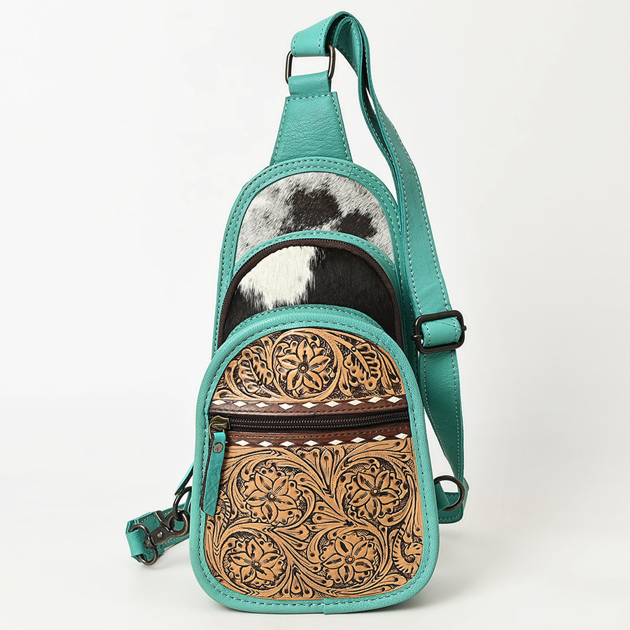 Ohlay Bags OHG189B SLING Hand Tooled Hair-on Genuine Leather women bag western handbag purse