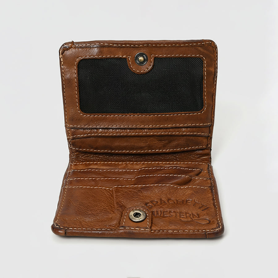 Spaghetti Western SWM111 Wallet Vintage Handmade Drum Dyed Genuine European Cowhide Leather Women Bag Handbag Purse