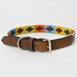 BAR H EQUINE Western Genuine Leather Dog Collar Embroidered