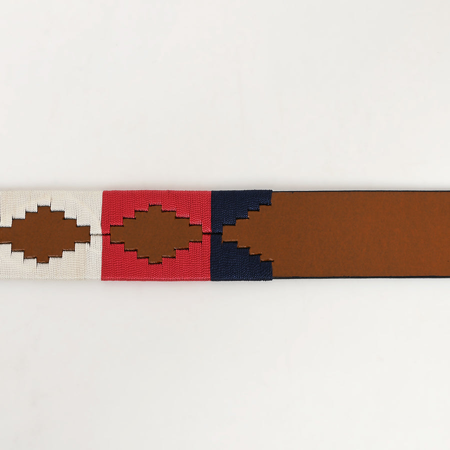 Bar H Equine Western Brown Full Grain Genuine Leather Men & Women Belt Embroidered Pink Blue White With Buckle