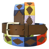 Bar H Equine Western Brown Full Grain Genuine Leather Men and Women Belt Embroidered Multi Colors | Unisex Western Belt with Removable Buckle