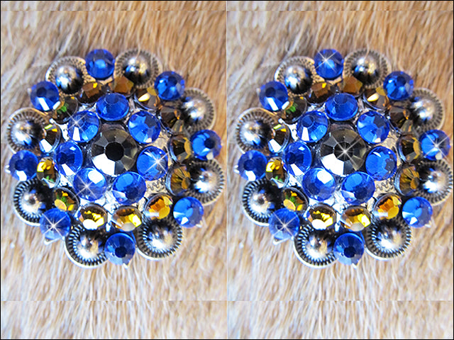 HILASON Western Screw Back Concho Sapphire Berry Crystals Headstall Tack Cowgirl | Belt Slotted Conchos