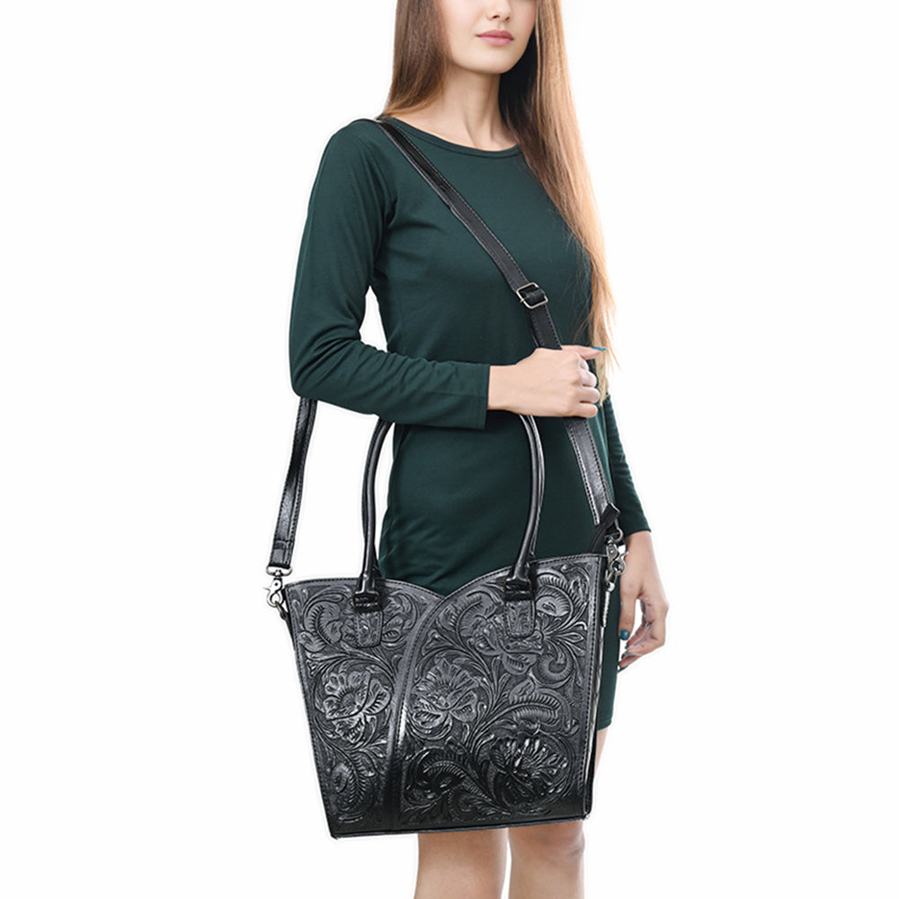 Tote Hand Tooled Genuine Leather women bag western handbag purse