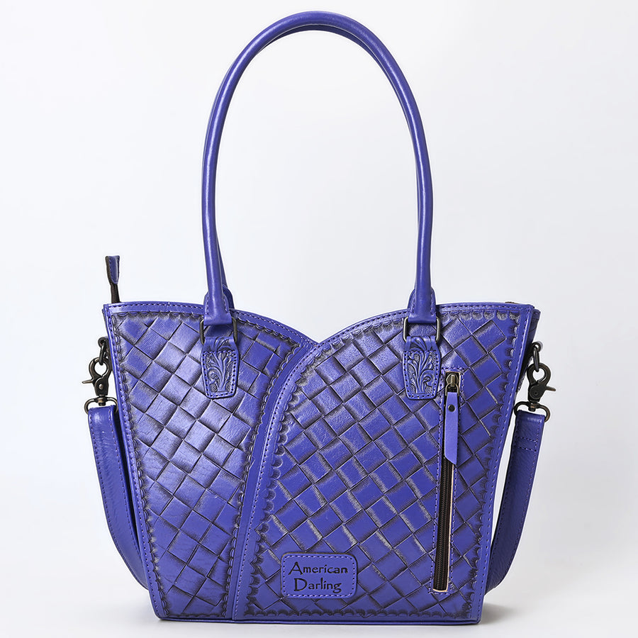 American Darling Western Tote Bag, Hand Tooled Genuine Leather, Floral Carved Design, Premium Craftsmanship & Everyday Carry
