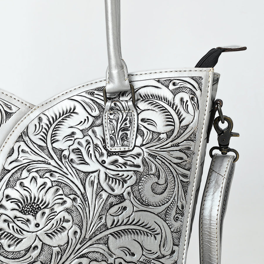 American Darling Western Tote Bag, Hand Tooled Genuine Leather, Floral Carved Design, Premium Craftsmanship & Everyday Carry