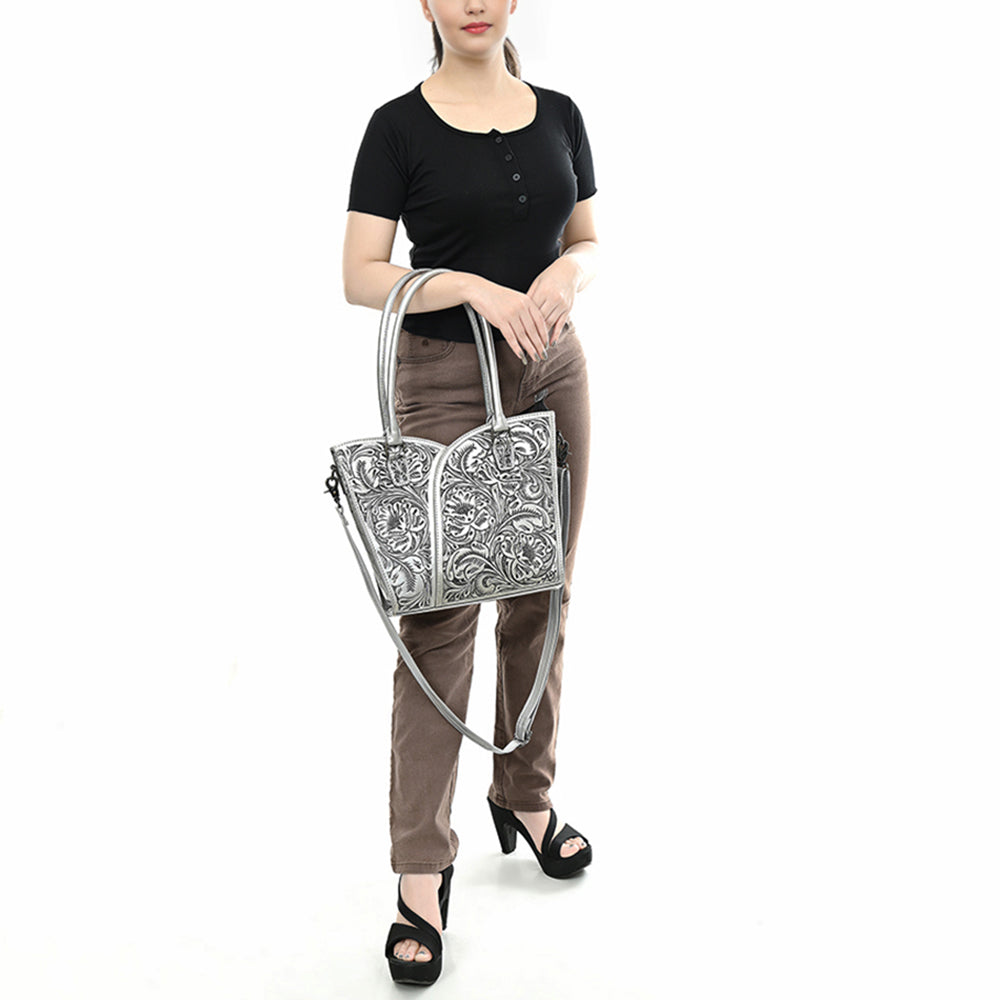 Tote Hand Tooled Genuine Leather women bag western handbag purse