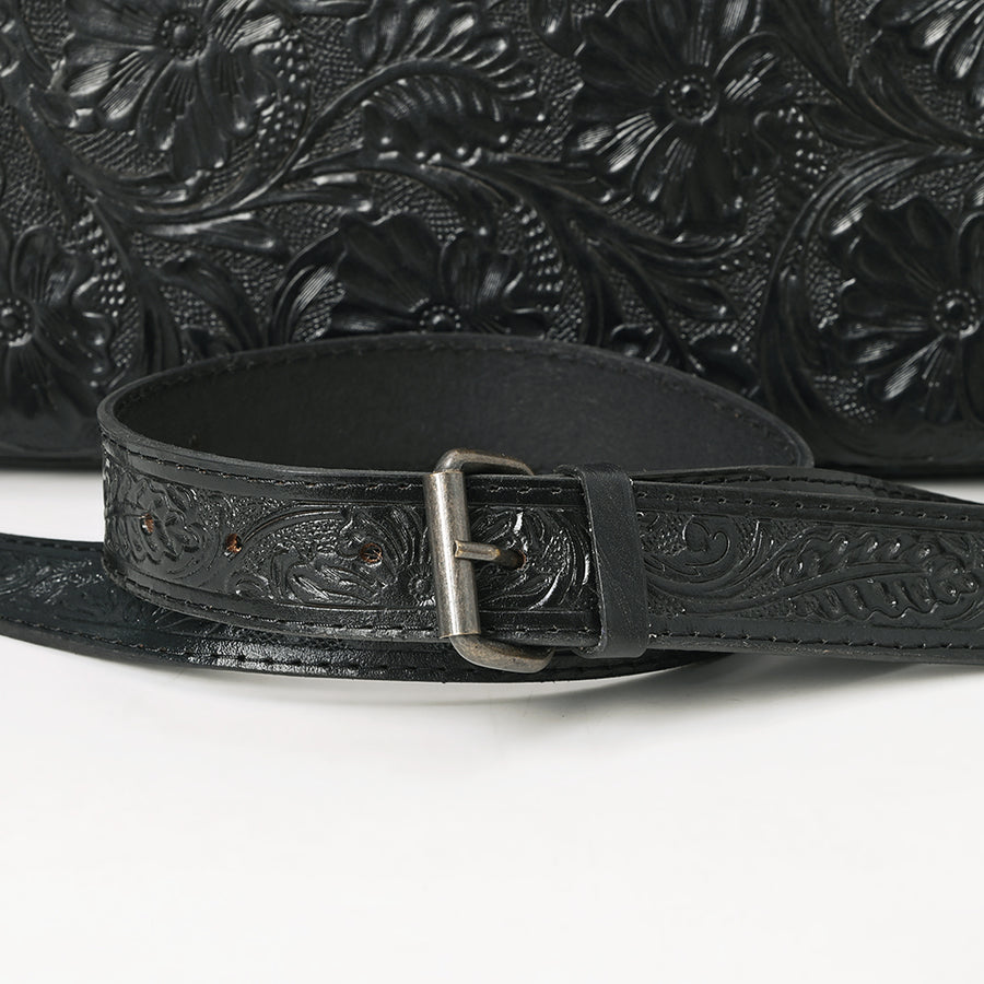 American Darling Western Hand-Tooled Genuine Leather Clutch Bag with Floral Carving, Premium Artisan Crafted Design