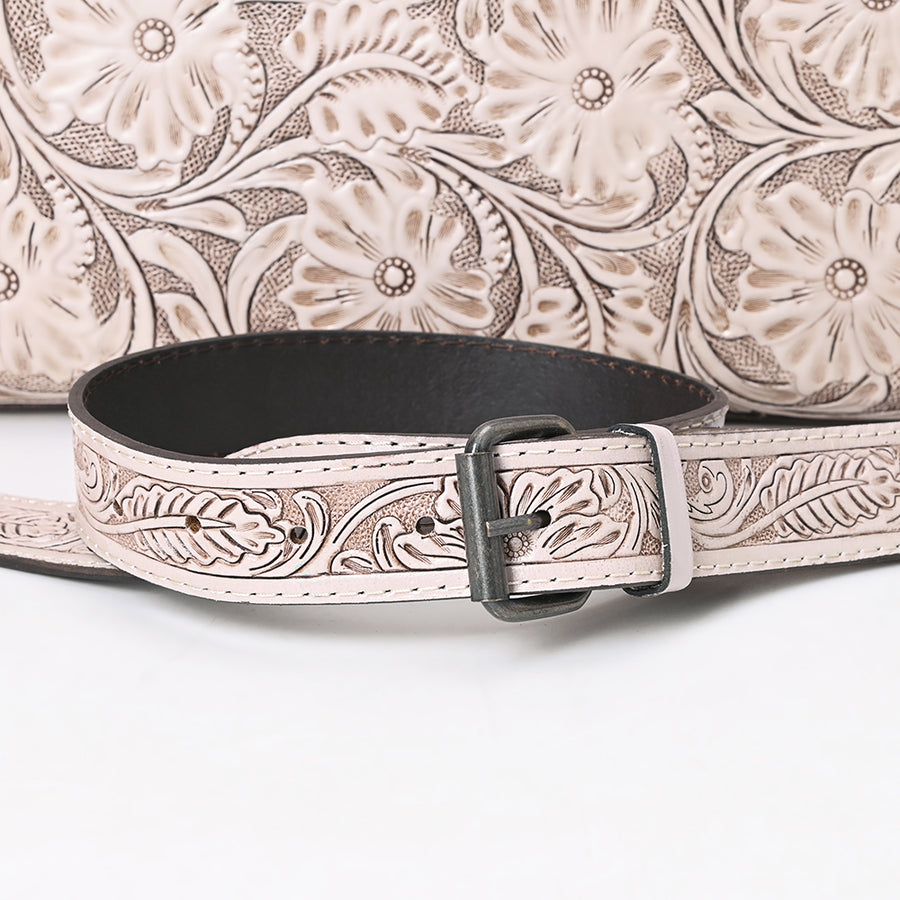 American Darling Western Hand-Tooled Genuine Leather Clutch Bag with Floral Carving, Premium Artisan Crafted Design