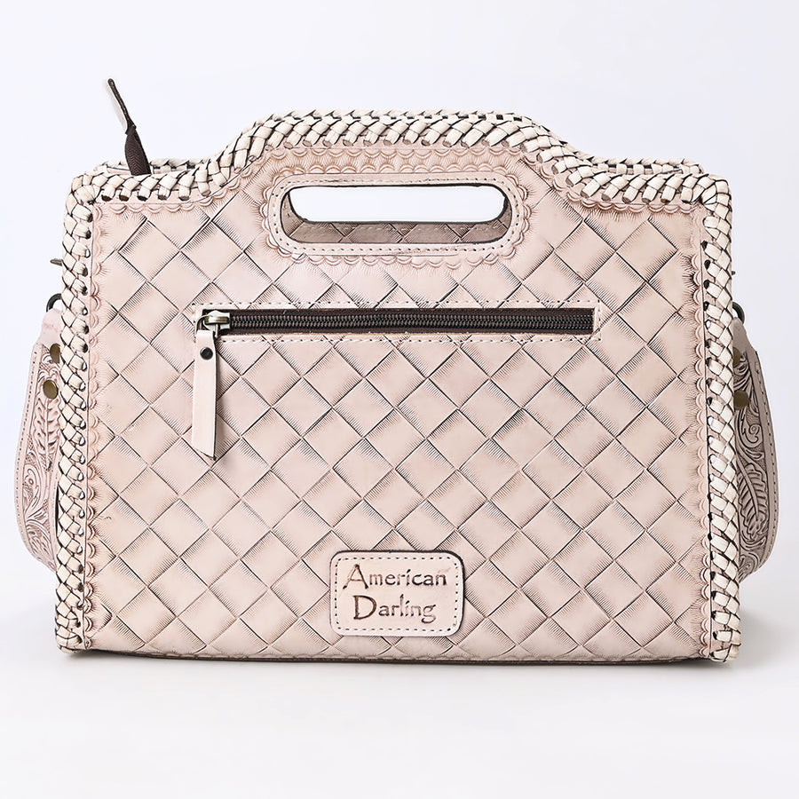 American Darling Western Hand-Tooled Genuine Leather Clutch Bag with Floral Carving, Premium Artisan Crafted Design