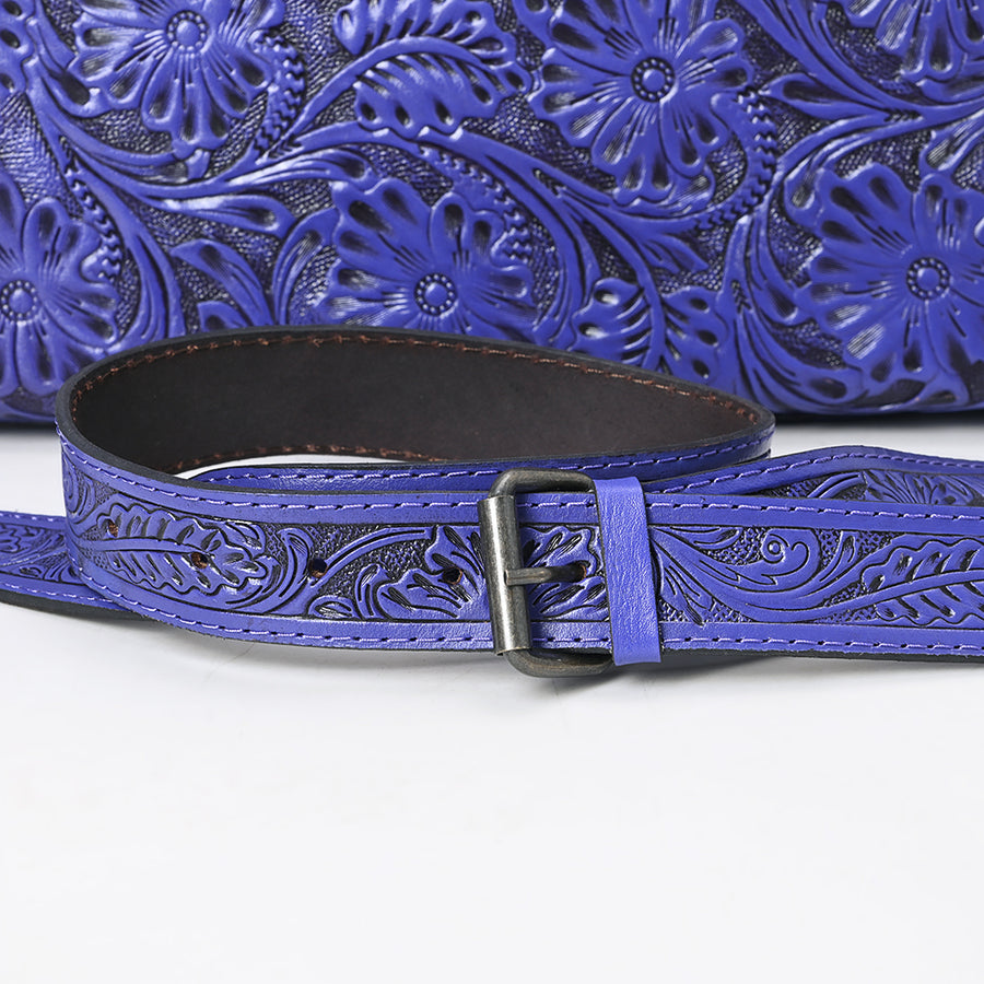American Darling Western Hand-Tooled Genuine Leather Clutch Bag with Floral Carving, Premium Artisan Crafted Design