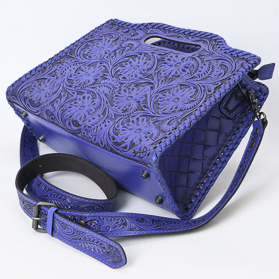 American Darling Western Hand-Tooled Genuine Leather Clutch Bag with Floral Carving, Premium Artisan Crafted Design