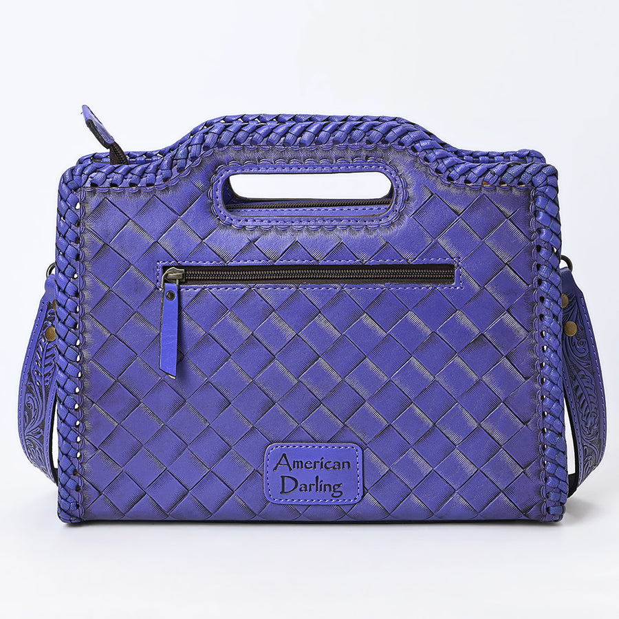 American Darling Western Hand-Tooled Genuine Leather Clutch Bag with Floral Carving, Premium Artisan Crafted Design