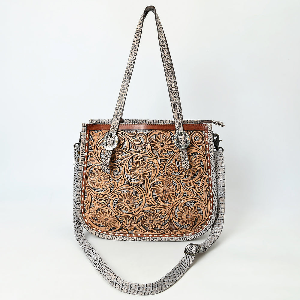 American Darling Adbg1478A Cross Body I Hand Tooled Crocodile Embossed Genuine Leather Women Bag Western Handbag Purse