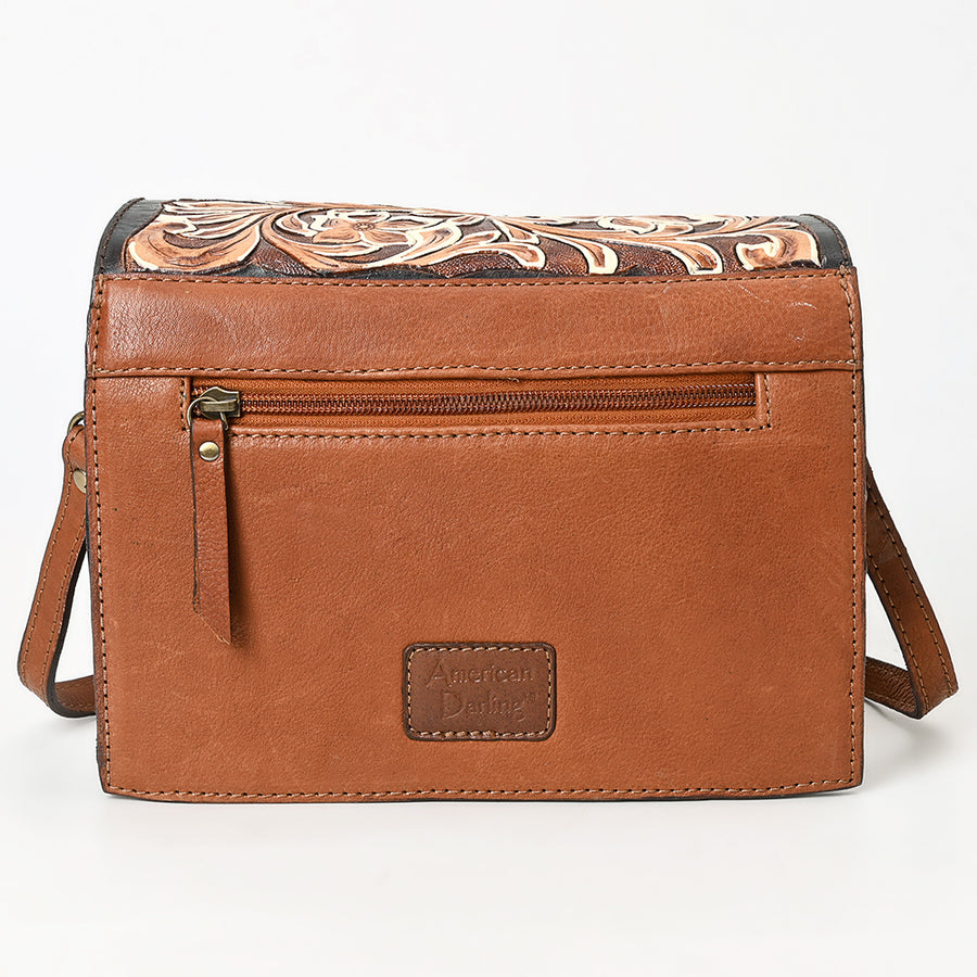 American Darling Hand Tooled Floral Carved Genuine Leather Small Cross body Bag Eco-Friendly Western Purse