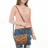American Darling Small Crossbody Hand Tooled Genuine Leather Women Bag Western Handbag Purse|
