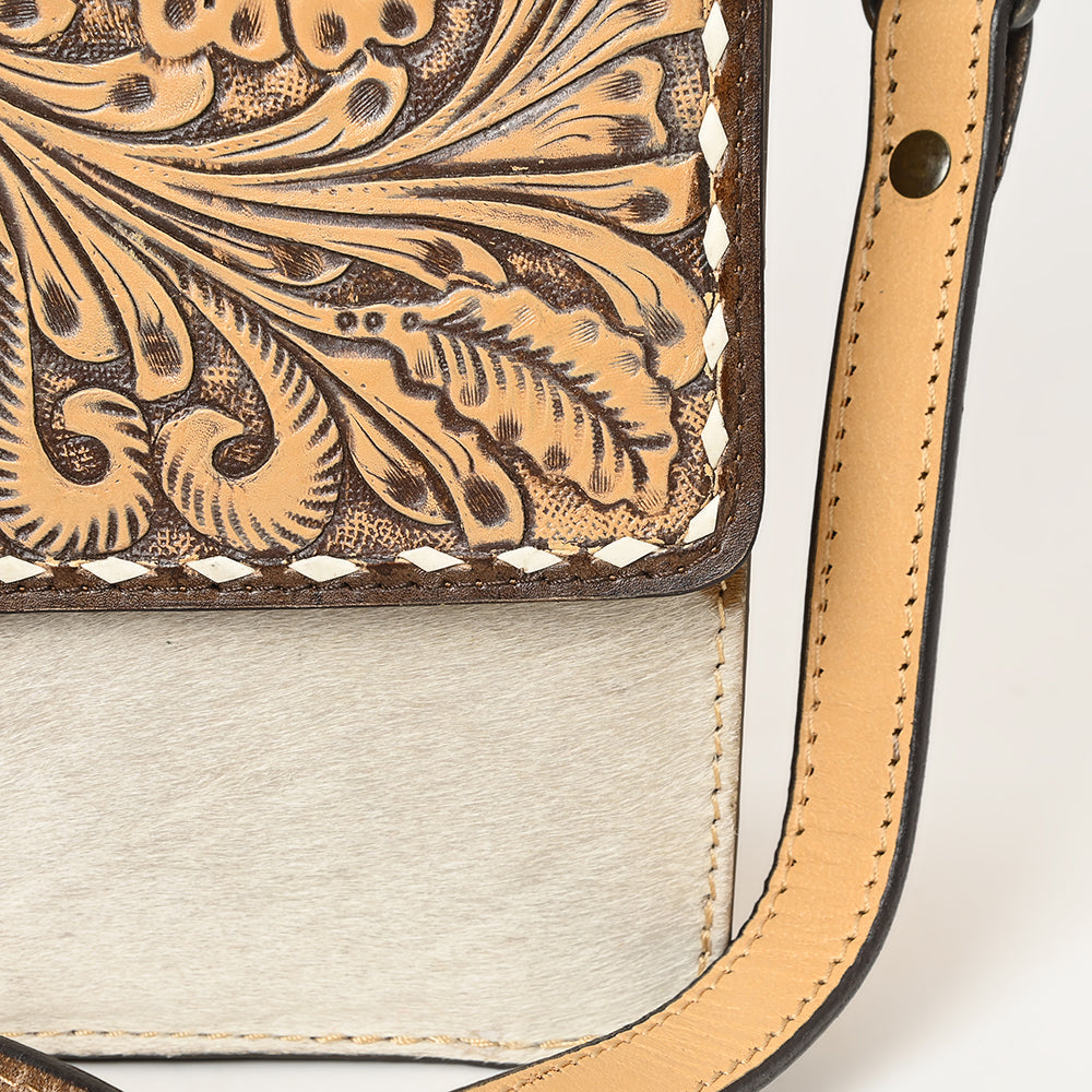 American Darling Cross Body Hand Tooled Hair-on Genuine Leather Western Women Bag Handbag Purse | Crossbody for