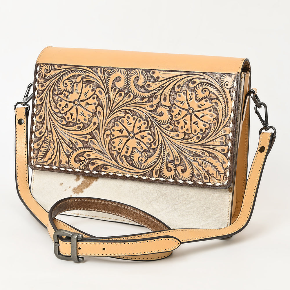 American Darling Cross Body Hand Tooled Hair-on Genuine Leather Western Women Bag Handbag Purse | Crossbody for