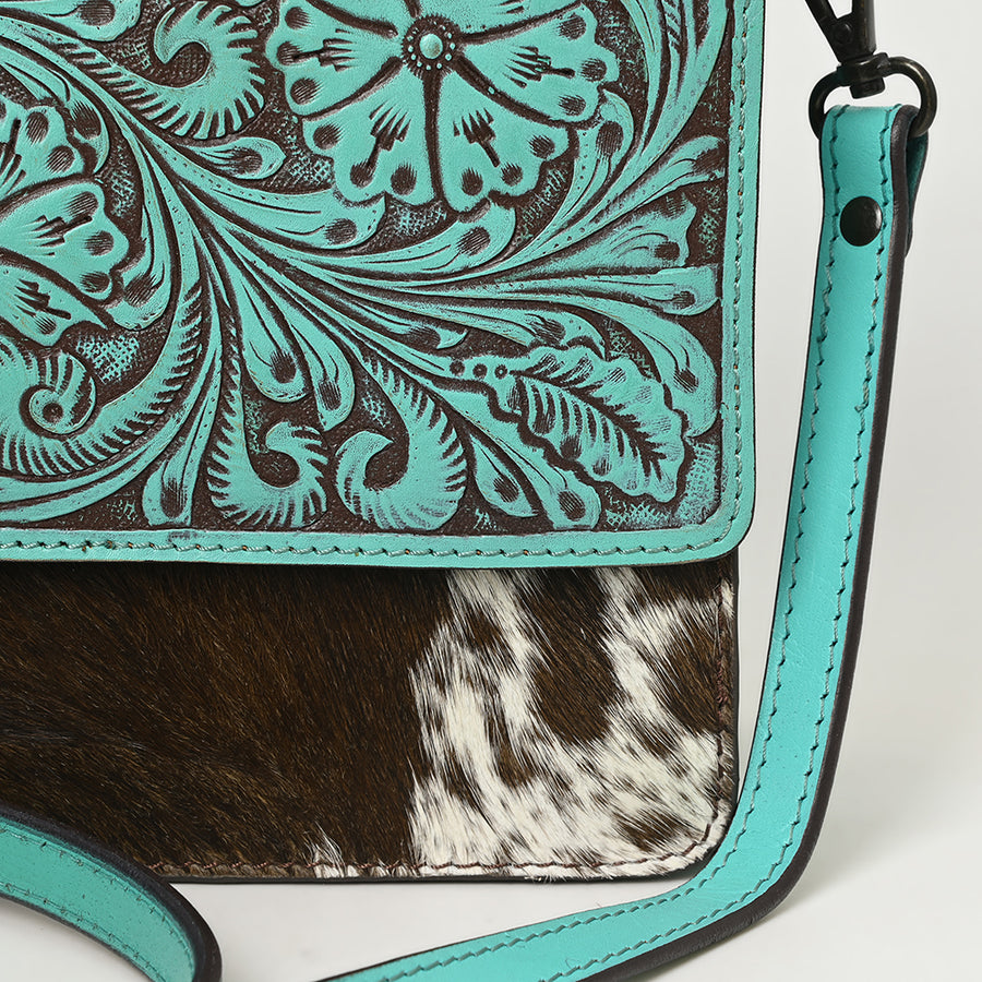 American Darling Cross Body Hand Tooled Hair-on Genuine Leather Western Women Bag Handbag Purse | Crossbody for
